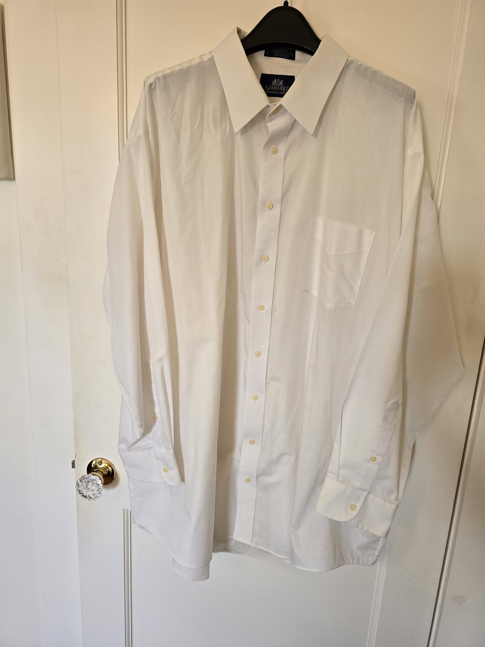 Stafford White Men's Dress Shirt with Chest Pocket Big & Tall 19/36